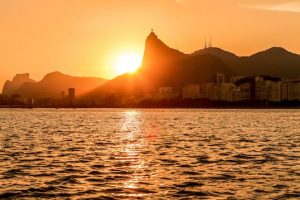 view sunset in Rio from the water